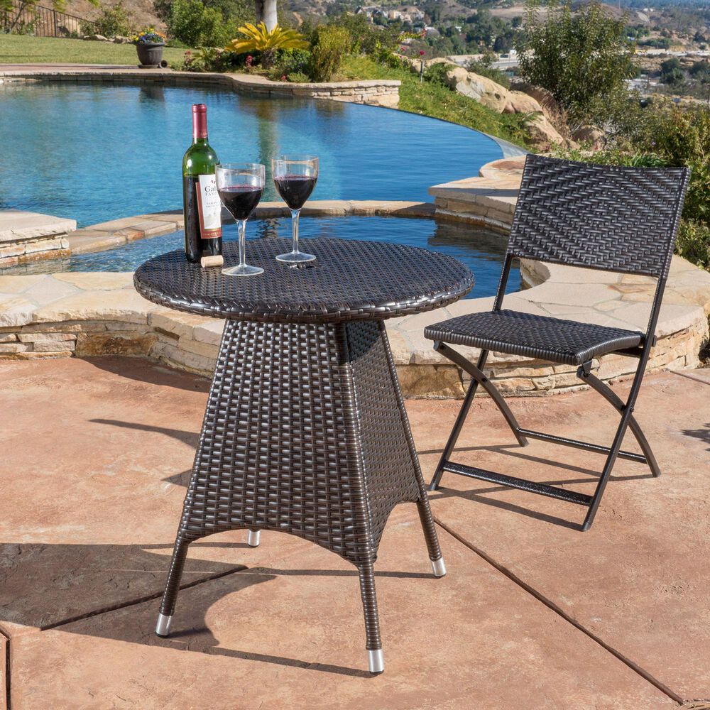 Hearth and Haven Corsica Patio Bistro Table in Brown, , large