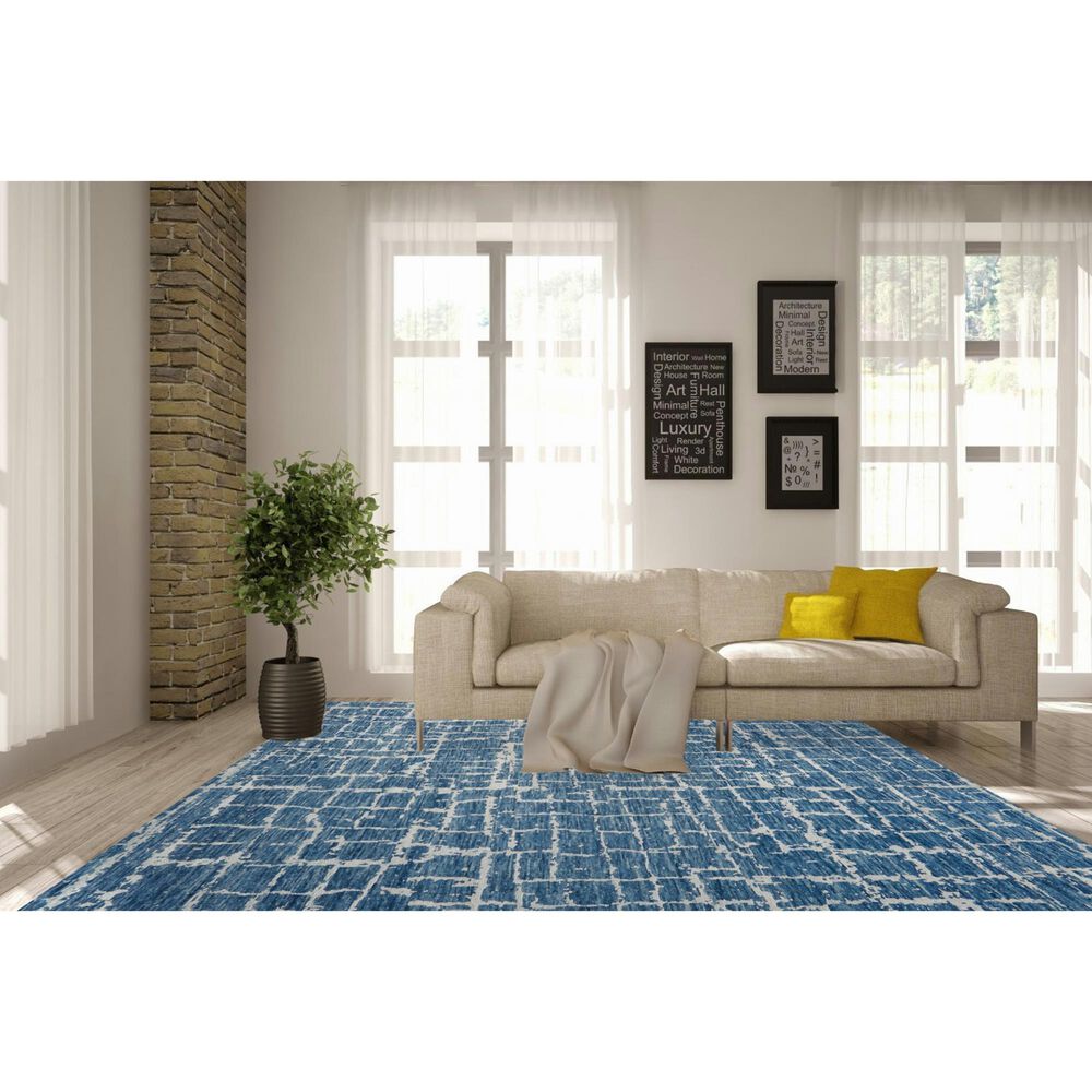 Nourison Luna 8&#39;6&quot; x 11&#39;6&quot; Blue and Silver Area Rug, , large