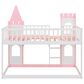 Hearth and Haven Twin over Twin Castle Bunk Bed in Pink, , large