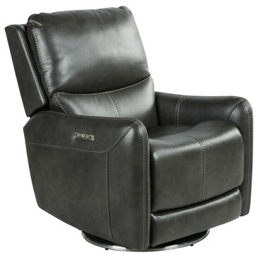 Steve Silver Athens Triple Power Swivel Recliner in Charcoal, , large