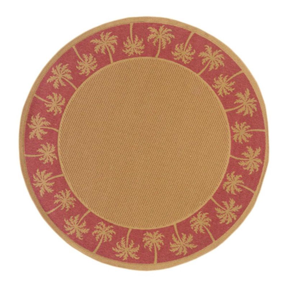 Oriental Weavers Lanai 606C 7"10" Round Beige/Rust Area Rug, , large