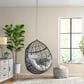 Hearth and Haven Castaic Outdoor Hanging Chair with Cushions in Light Gray, , large