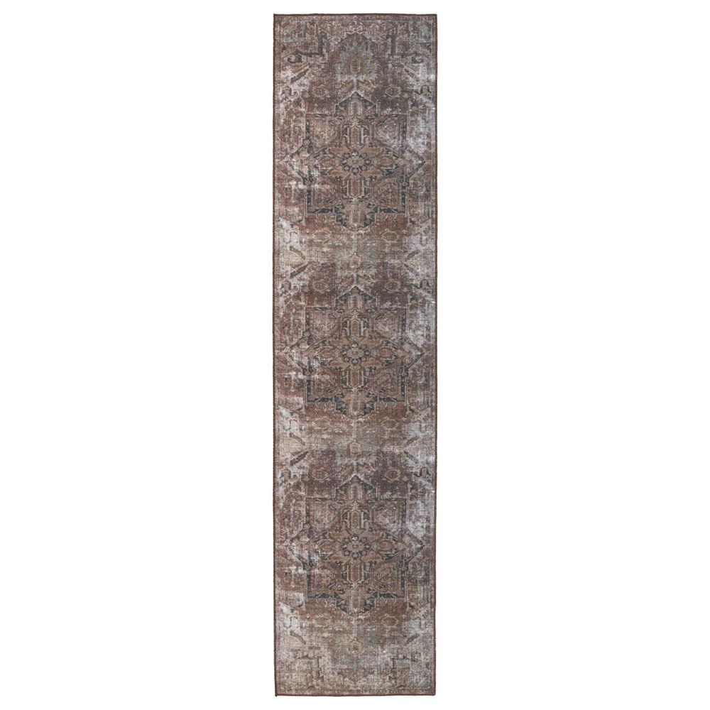 Jaipur Harman Minita 2"6" x 10" Coffee Liqueur, Trellis, Blue Graphite, Lead Gray and Toasted Coconut Runner, , large