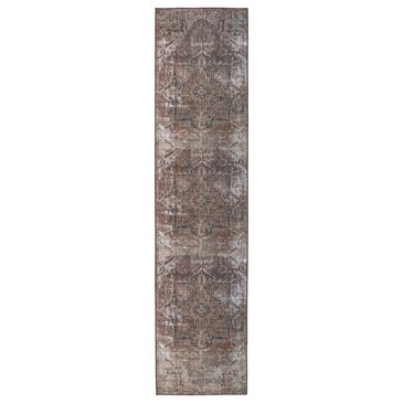 Jaipur Harman Minita 2"6" x 10" Coffee Liqueur, Trellis, Blue Graphite, Lead Gray and Toasted Coconut Runner, , large