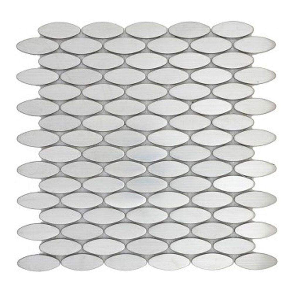 Emser Gleam Silver 12" x 12" Metal Mosaic Sheet, , large