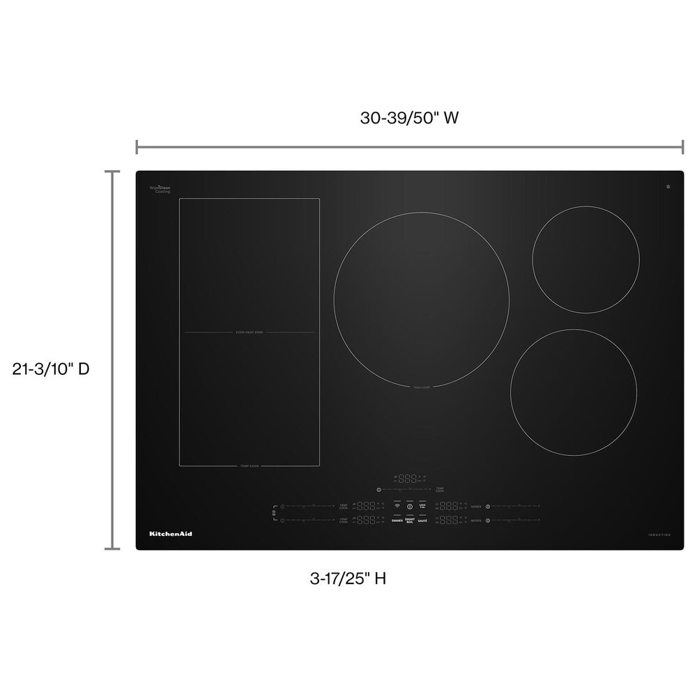 KitchenAid 2-Piece Kitchen Package with Juniper 30" Smart Single Wall Oven and Black 30" Induction Cooktop, , large