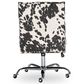 Linon Home Decor Draper Office Chair with Black and White Cow Cushion in Chrome, , large