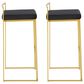 Lumisource Fuji Stackable Barstool with Black Velvet Cushion in Gold (Set of 2), , large