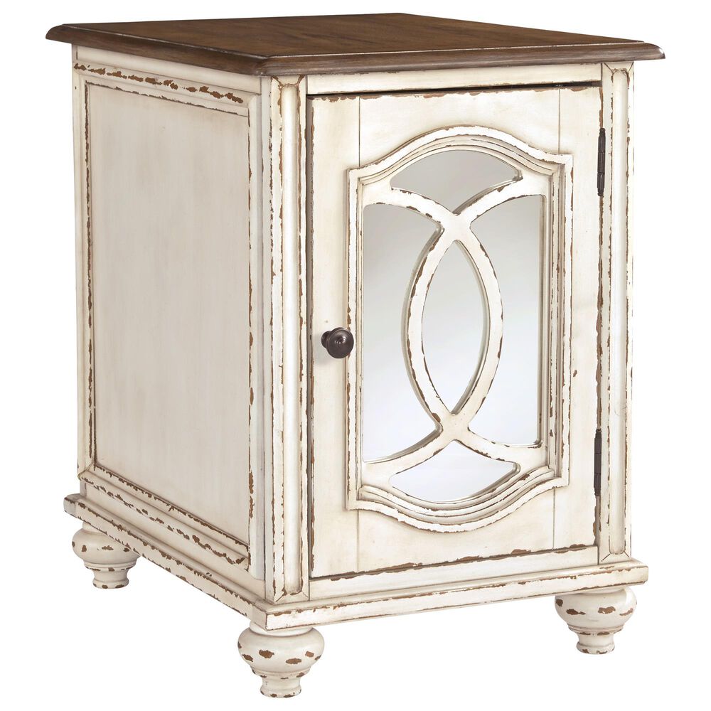 Ashley Realyn Chairside End Table in White and Brown, , large