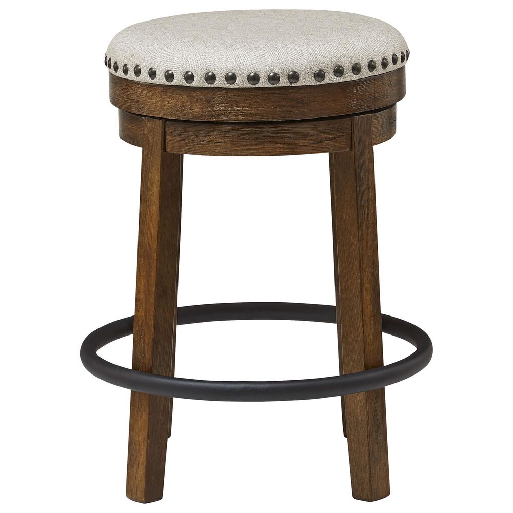 Ashley Valebeck 24&quot; Backless Counter Stool in Brown and Black, , large