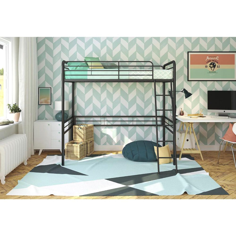 DHP DHP Twin Loft Bed in Black, , large