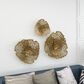 Maple and Jade 28.5" x 28" Glam Flowers Wall Decor in Gold (Set of 3), , large