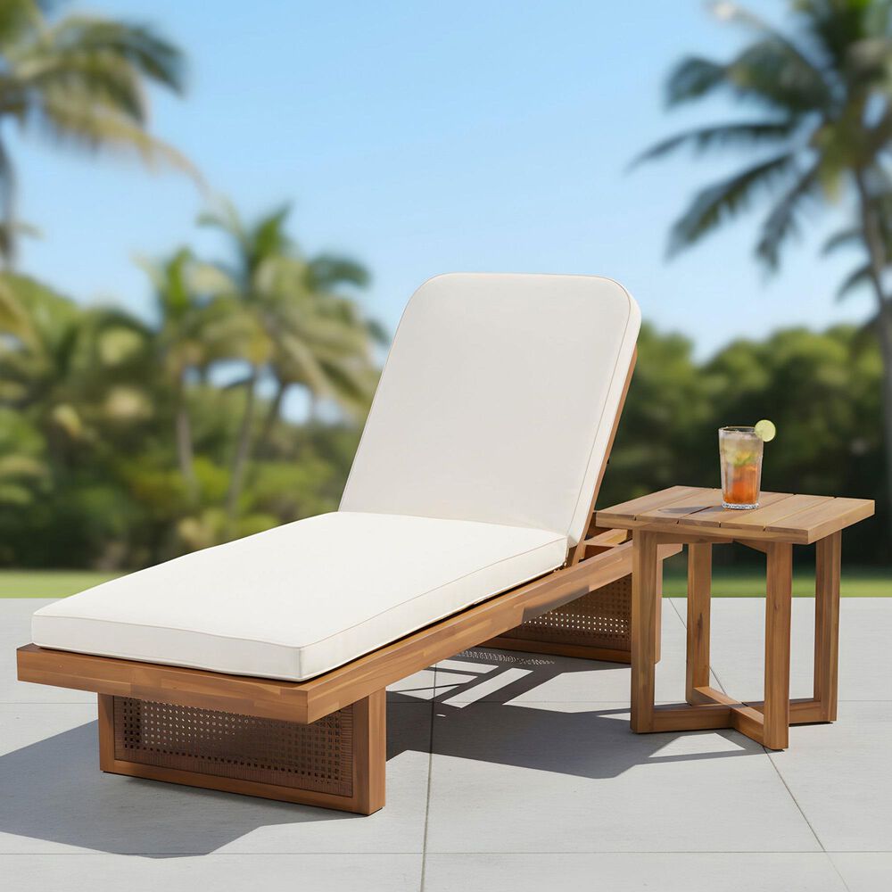 Hearth and Haven 2-Piece Outdoor Chaise Lounge Set in Cream, , large