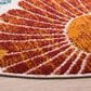 Safavieh Cabana CBN832A 4" Round Creme and Red Indoor/Outdoor Area Performance Rug, , large