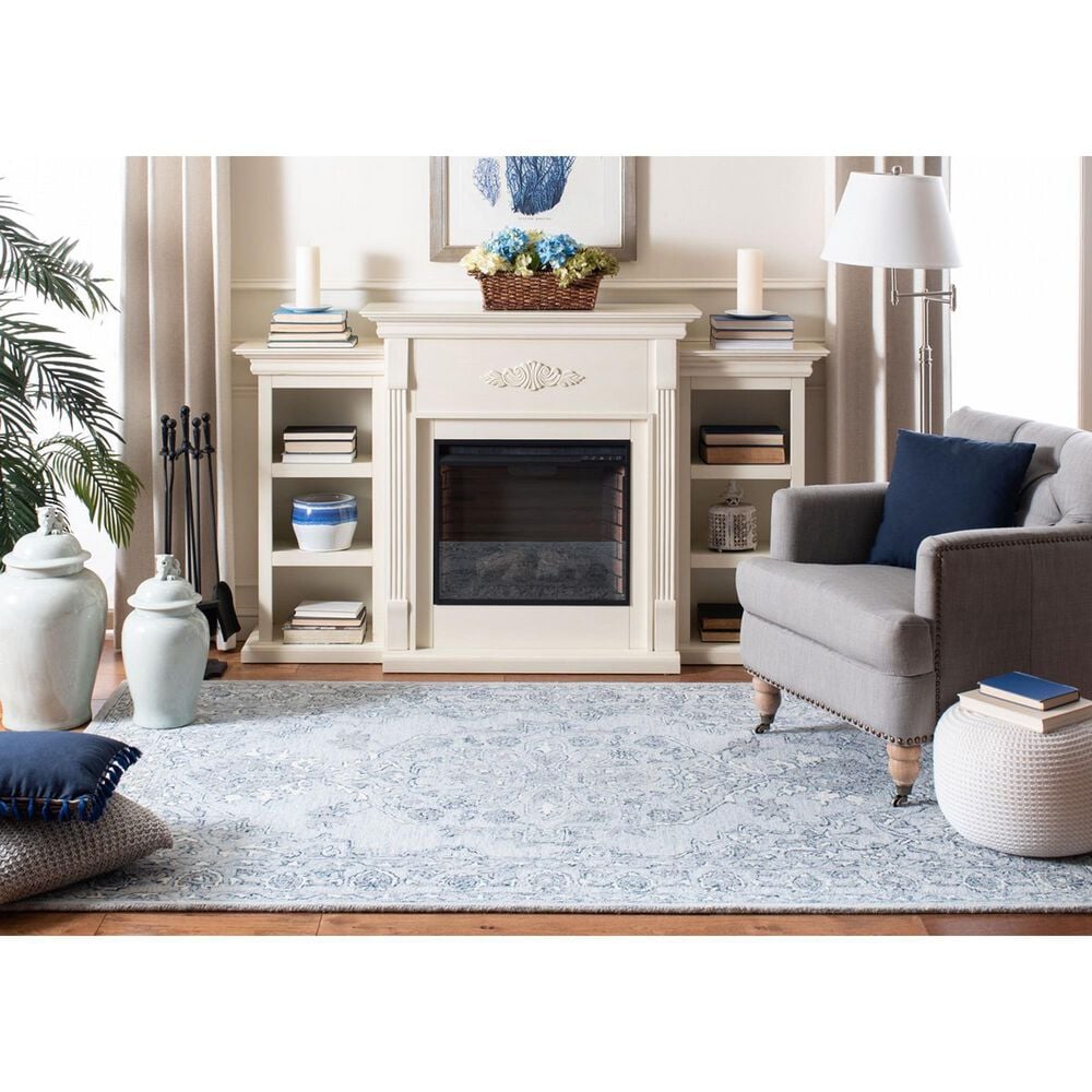 Safavieh Micro-Loop MLP504M 10&#39; x 14&#39; Light Blue and Ivory Area Rug, , large