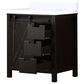 Lexora Home Marsyas 30" Single Bathroom Vanity in Brown with White Quartz Top and Rectangular Sink, , large