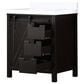 Lexora Home Marsyas 30" Single Bathroom Vanity in Brown with White Quartz Top and Rectangular Sink, , large
