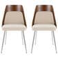Lumisource Anabelle Side Chair with Cream Cushion in Chrome and Walnut (Set of 2), , large
