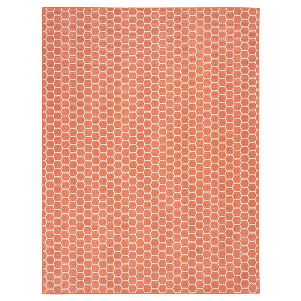 Nourison Twist Reversible 10" x 14" Coral Indoor/Outdoor Area Rug, , large