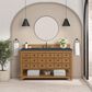 James Martin Malibu 60" Single Bathroom Vanity in Amber Birch with 3 cm Charcoal Soapstone Quartz Top and Rectangular Sink, , large