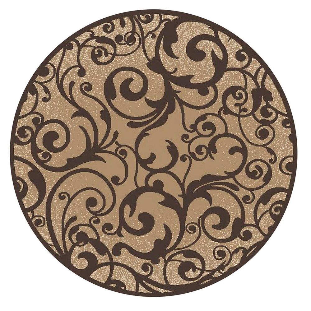 Radici USA Pisa 1845 7'10" Round Beige Area Rug, , large