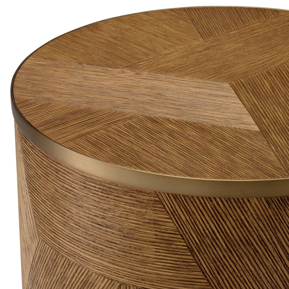 Eichholtz Velutto Side Table in Caramel and Brushed Brass, , large