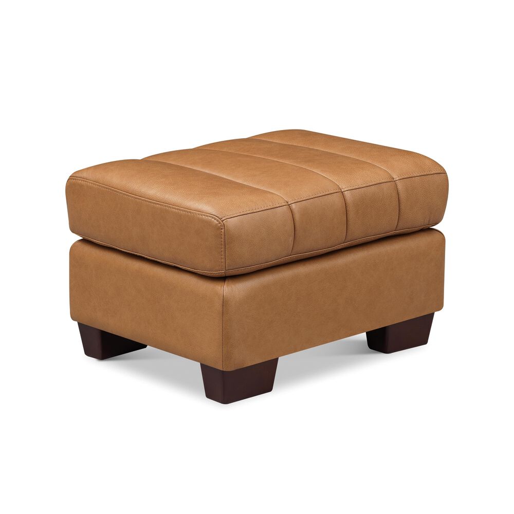 Hydeline Bayeux Leather Ottoman in Chico Cinnamon, , large