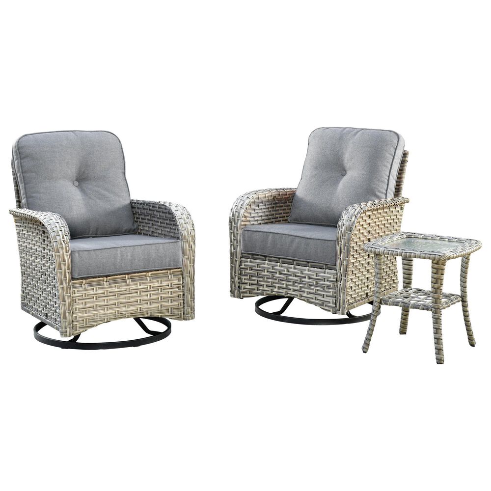 HOMLUX 3-Piece Patio Conversation Set  in Dark Gray, , large