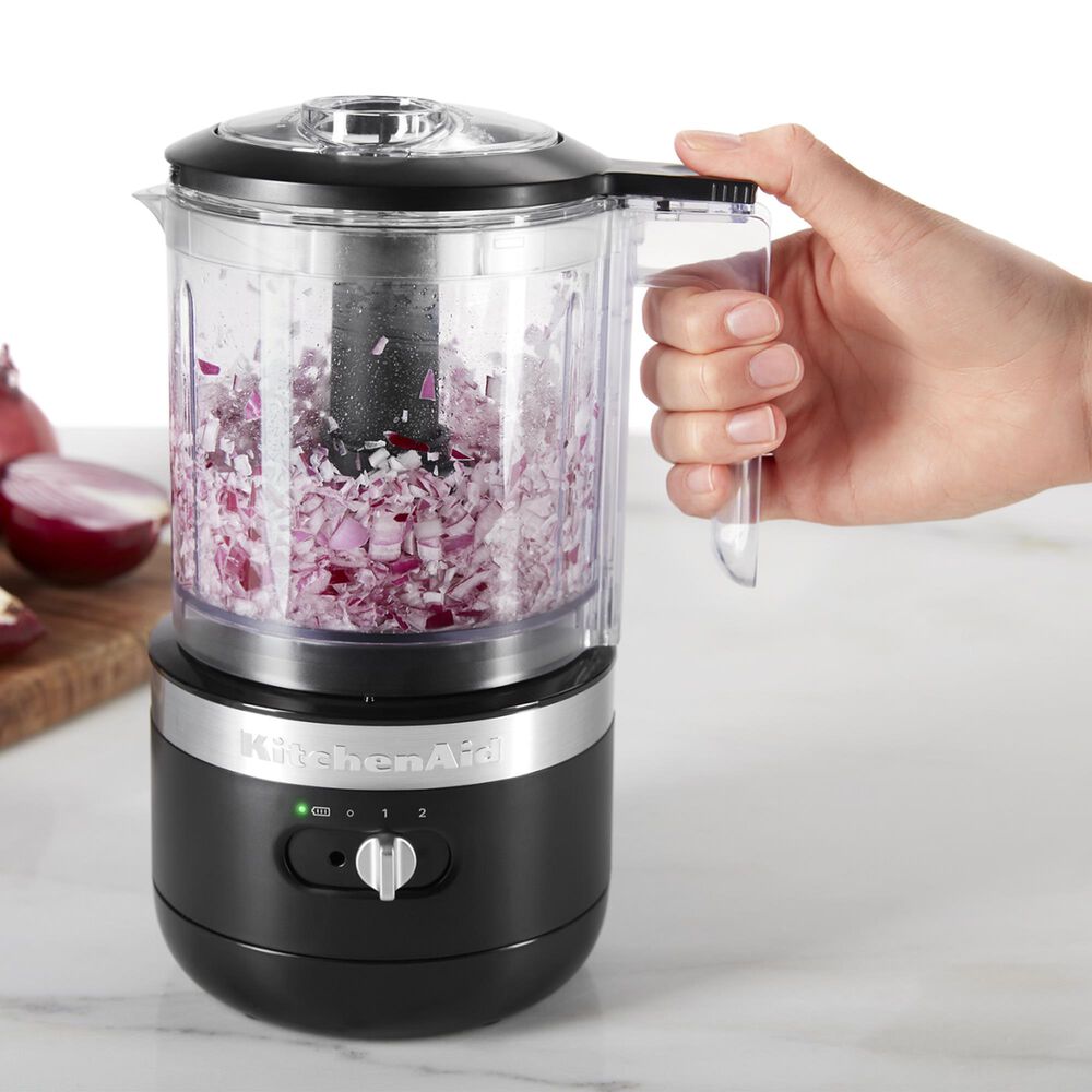 KitchenAid Cordless 5 Cup Food Chopper in Matte Black Nebraska Furniture Mart