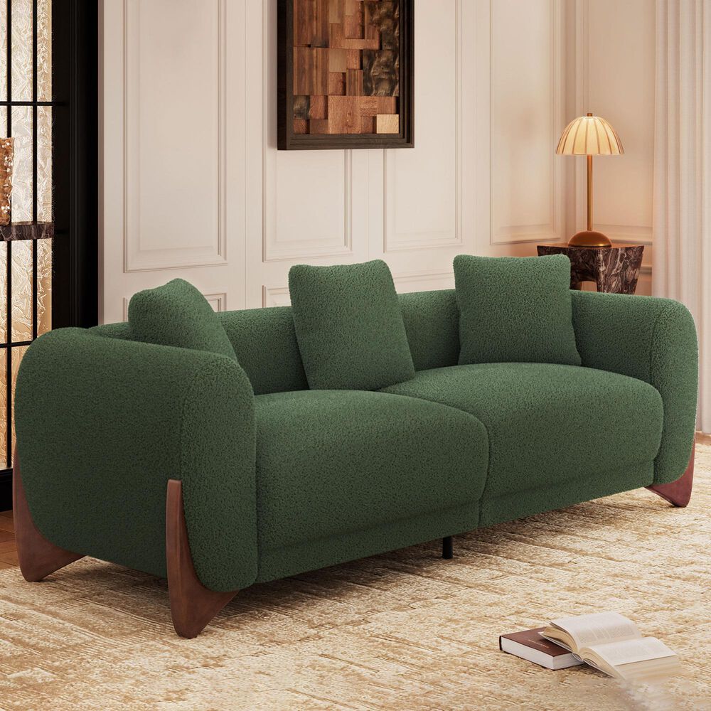 Morden Fort Cloud Boucle Stationary Sofa in Green, , large