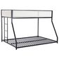 Hearth and Haven Adam Twin over Full Bunk Bed with White Mesh Guard Rail in Black, , large