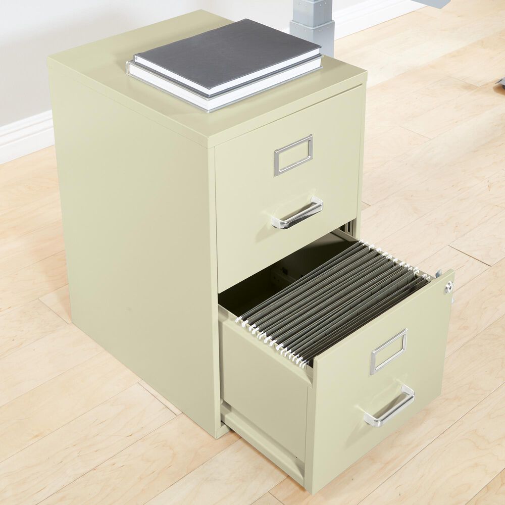 Valor Living 2-Drawer Locking Metal File Cabinet in Tan, , large