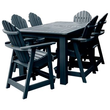 Highwood USA Muskoka 7-Piece Patio Counter Bistro Dining Set in Federal Blue, , large
