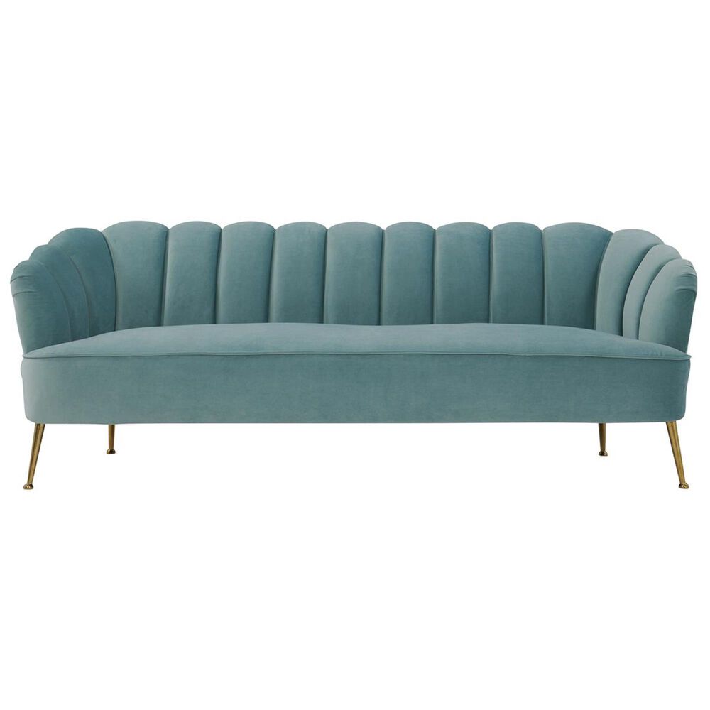 Tov Furniture Daisy Sofa in Sea Blue Velvet, , large
