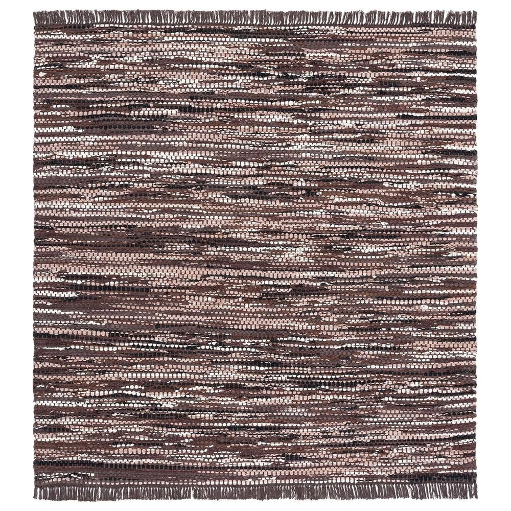 Safavieh Montauk 6" Square Brown and Ivory Area Rug, , large