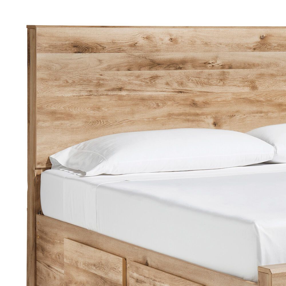 Ashley Hyanna Queen Panel Storage Bed with 1 Under Bed Storage Drawer in Tan Brown, , large
