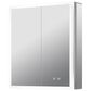 Lexora Home Mesa 24" x 28" LED Mirror Medicine Cabinet with Defogger in Aluminium, , large