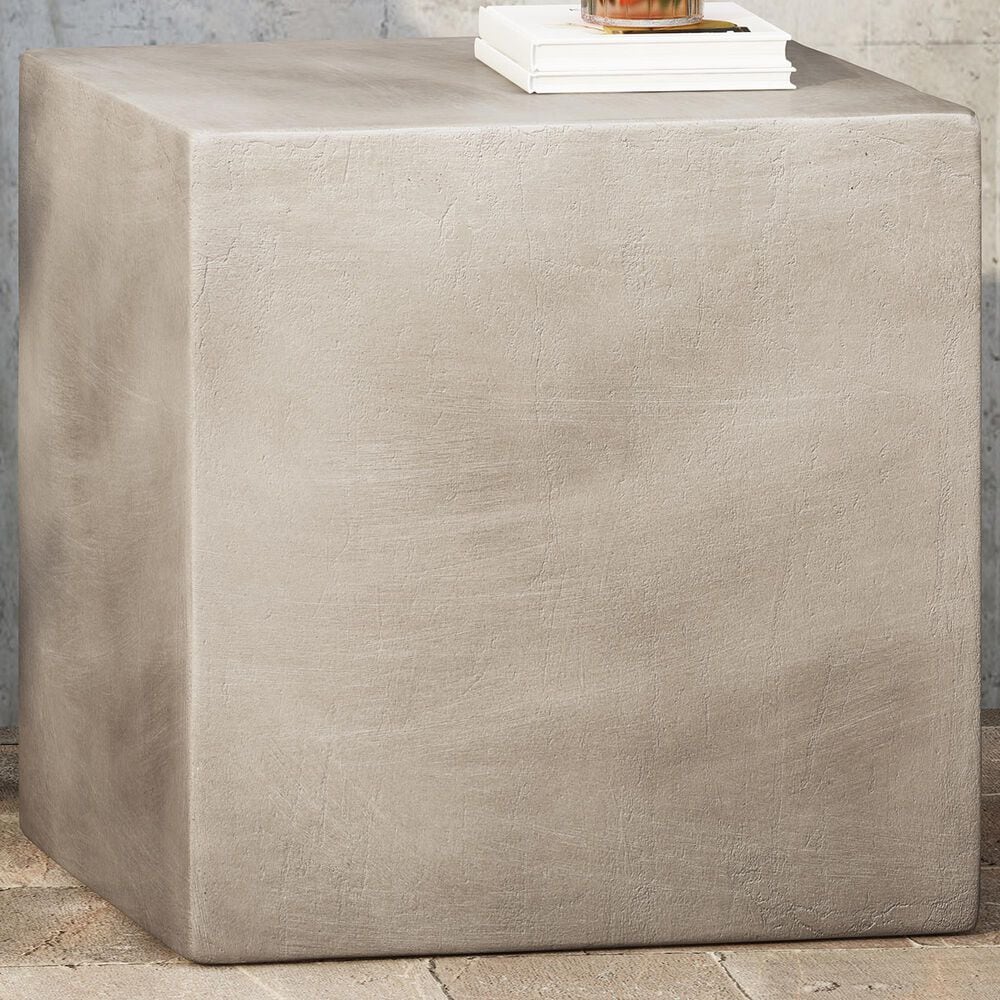 Hearth and Haven Square Patio Side Table in Light Grey, , large