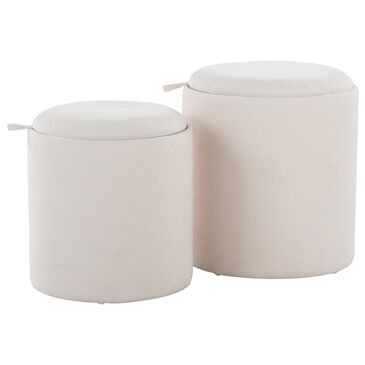Lumisource Tray 2-Piece Nesting Ottoman Set in Cream, , large