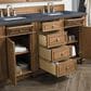 James Martin Vanities Bristol 60" Double Bathroom Vanity in Saddle Brown with 3 cm Charcoal Soapstone Quartz Top and Rectangular Sinks, , large