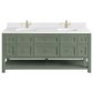 James Martin Vanities Breckenridge 72" Double Bathroom Vanity in Smokey Celadon with Single Hole 3 cm White Zeus Quartz Top and Rectangular Sinks, , large