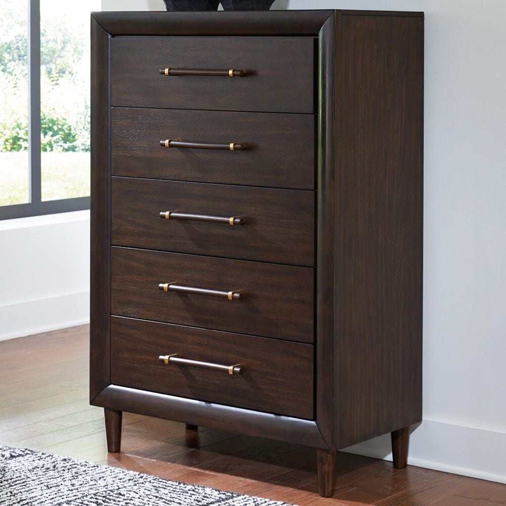 Ashley Dantenton 5 Drawer Chest in Merlot, , large
