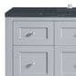 James Martin Vanities Breckenridge 48" Single Bathroom Vanity in Serenity Blue with 3 cm Charcoal Soapstone Quartz Top and Rectangular Sink, , large