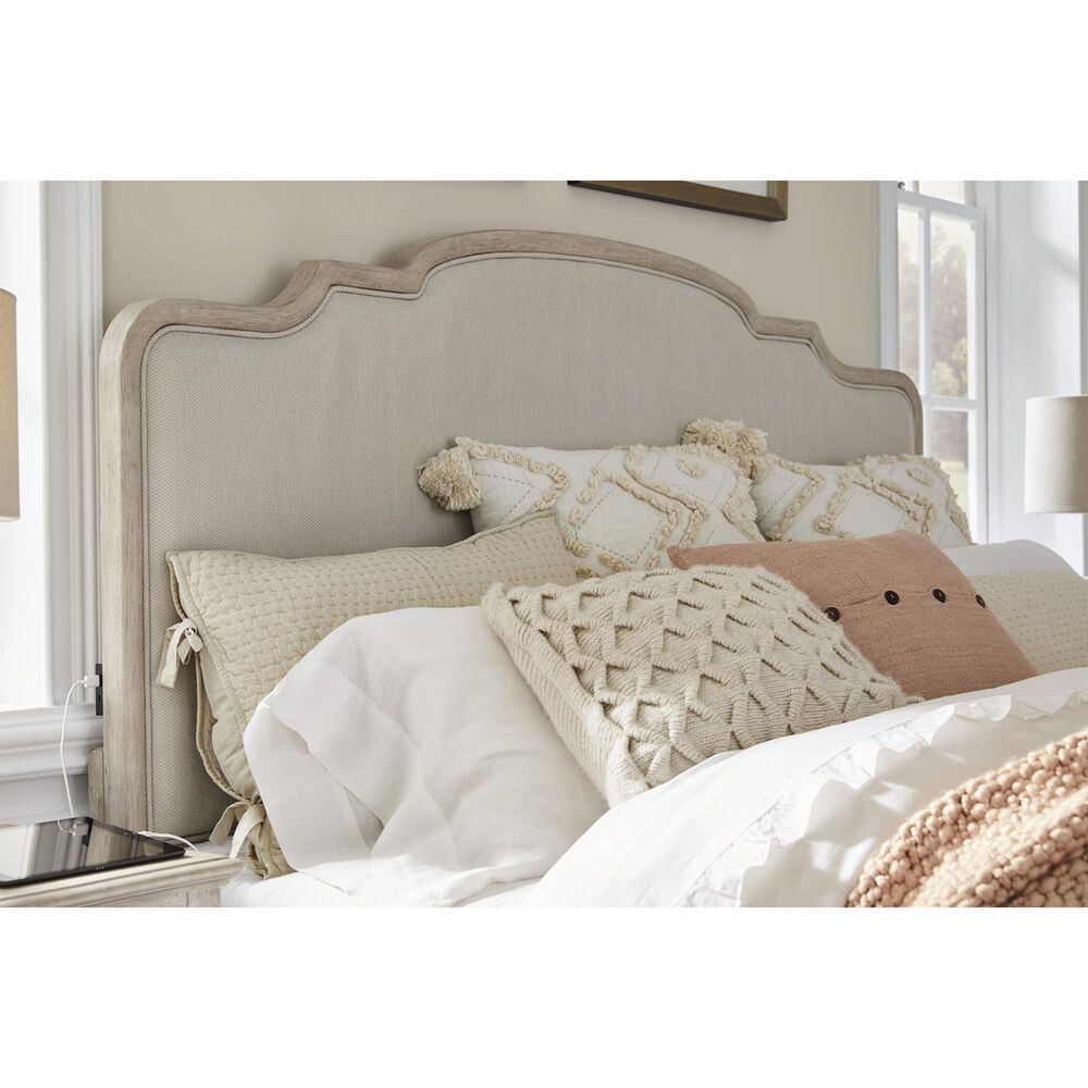 Riva Ridge Provence Queen Platform Bed in Linen with USB Ports, , large