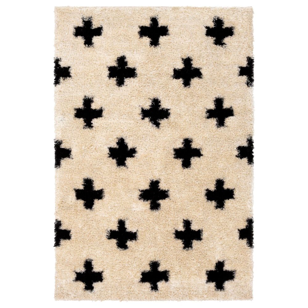 Surya Gibraltar GIB-2302 5' x 7'6" Cream and Black Area Rug, , large