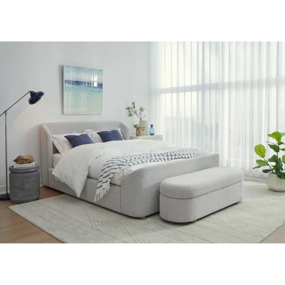 Urban Home Kiki Queen Upholstered Platform Bed in Cotton Ball Boucle, , large