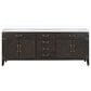 Lexora Home Laurel 84" Double Bathroom Vanity in Brown Oak with White Quartz Top and Rectangular Sinks, , large