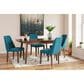 Ashley Lyncott Side Chair with Blue Cushion in Brown, , large