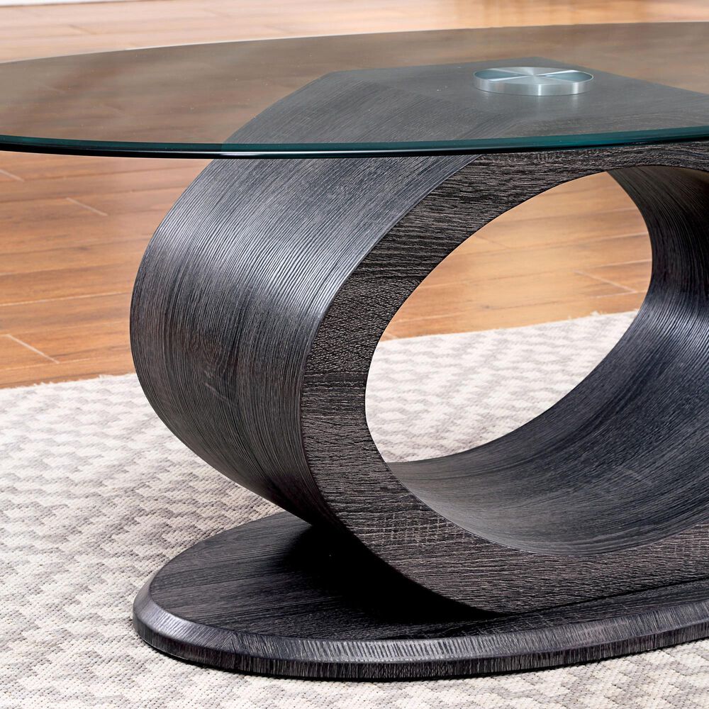 Furniture of America Witmer O-Shaped Coffee Table in Black, , large