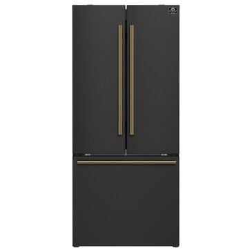 Forno Gallipoli 17.5 Cu. Ft. French Door Refrigerator with Bottom Freezer in Black, , large